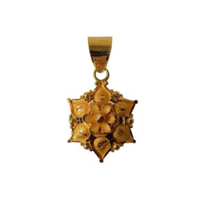 Solid 22K/18K/14K Fine Gold Certified Stamped Flower Shape Design Pendant In 22 Carat,18 Carat and 14 Carat Fine Gold