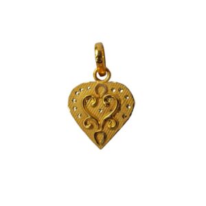 Solid 22K/18K/14K Fine Gold Certified Stamped Heart Shape Design Pendant In 22 Carat,18 Carat and 14 Carat Fine Gold