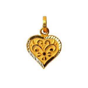 Solid 22K/18K/14K Fine Gold Certified Stamped Heart Shape Design Pendant In 22 Carat,18 Carat and 14 Carat Fine Gold