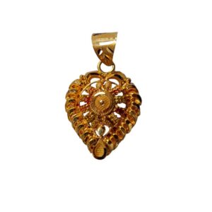 Solid 22K/18K/14K Fine Gold Certified Stamped Heart Shape Design Pendant In 22 Carat,18 Carat and 14 Carat Fine Gold