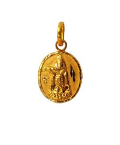Solid 22K/18K/14K Fine Gold Certified Stamped Round Krishna Design Pendant