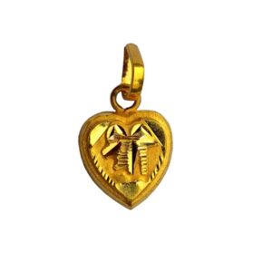 Solid 22K/18K/14K Fine Gold Certified Stamped Heart Shape Design Pendant In 22 Carat,18 Carat and 14 Carat Fine Gold