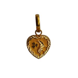 Solid 22K/18K/14K Fine Gold Certified Stamped Heart Shape Design Pendant In 22 Carat,18 Carat and 14 Carat Fine Gold