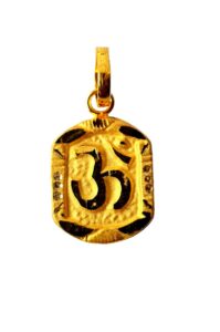 Solid 22K/18K/14K Fine Gold Certified Stamped Beautiful Om Carved Design Pendant