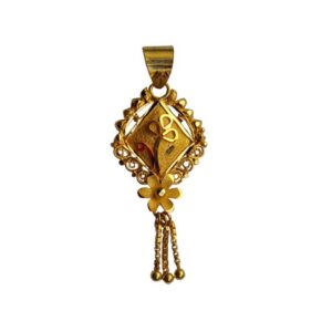 Solid 22K/18K/14K Fine Gold Certified Stamped Hanging Chain Design Pendant In 22 Carat,18 Carat and 14 Carat Fine Gold