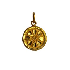 Solid 22K/18K/14K Fine Gold Certified Stamped Circle Shape Design Pendant In 22 Carat,18 Carat and 14 Carat Fine Gold