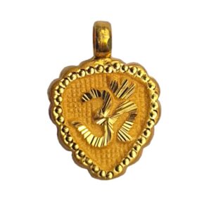 Solid 22K/18K/14K Fine Gold Certified Stamped Heart Om Design Pendant In 22 Carat,18 Carat and 14 Carat Fine Gold