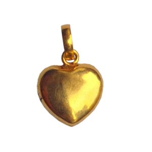 Solid 22K/18K/14K Fine Gold Certified Stamped Heart Plain Design Pendant In 22 Carat,18 Carat and 14 Carat Fine Gold