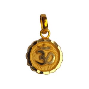 Solid 22K/18K/14K Fine Gold Certified Stamped Circle Om Design Pendant In 22 Carat,18 Carat and 14 Carat Fine Gold