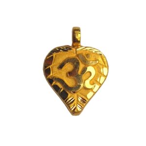 Solid 22K/18K/14K Fine Gold Certified Stamped Heart Om Design Pendant In 22 Carat,18 Carat and 14 Carat Fine Gold