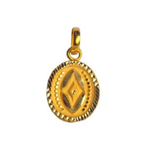 Solid 22K/18K/14K Fine Gold Certified Stamped Oval Shape Design Pendant In 22 Carat,18 Carat and 14 Carat Fine Gold