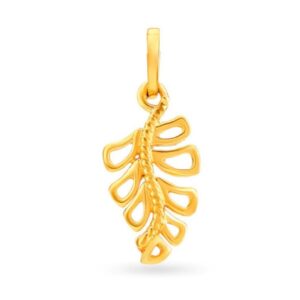 Solid 22K/18K/14K Fine Gold Certified Stamped Elegant Leaf Design Pendant In 22 Carat,18 Carat and 14 Carat Fine Gold