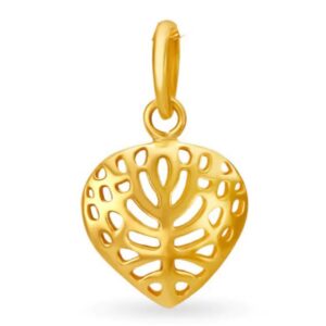 Solid 22K/18K/14K Fine Gold Certified Stamped Transparent Heart Design Pendant In 22 Carat,18 Carat and 14 Carat Fine Gold