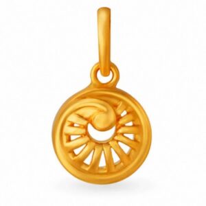 Solid 22K/18K/14K Fine Gold Certified Stamped Stunning Wheel Design Pendant In 22 Carat,18 Carat and 14 Carat Fine Gold