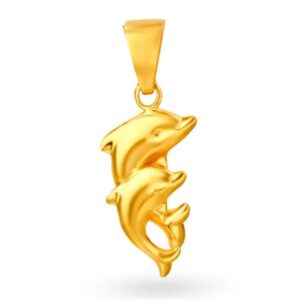 Solid 22K/18K/14K Fine Gold Certified Stamped Adorable Double Fish Design Pendant In 22 Carat,18 Carat and 14 Carat Fine Gold