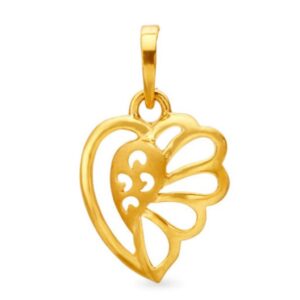 Solid 22K/18K/14K Fine Gold Certified Stamped Unique Half Flower Design Pendant In 22 Carat,18 Carat and 14 Carat Fine Gold