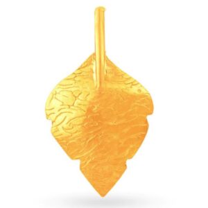 Solid 22K/18K/14K Fine Gold Certified Stamped Ashtonishing Plane Leaf Design Pendant In 22 Carat,18 Carat and 14 Carat Fine Gold