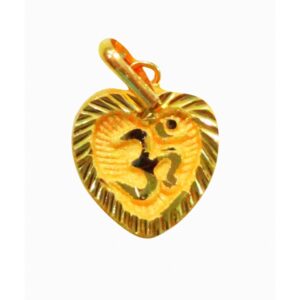 Solid 22K/18K/14K Fine Gold Certified Stamped Heart OM Design Pendant In 22 Carat,18 Carat and 14 Carat Fine Gold