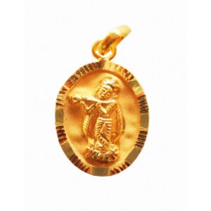 Solid 22K/18K/14K Fine Gold Certified Stamped Lord Krishna Design Pendant In 22 Carat,18 Carat and 14 Carat Fine Gold