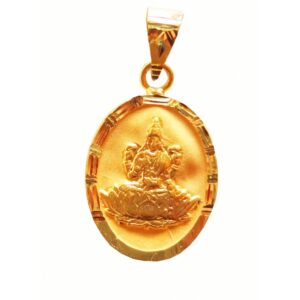 Solid 22K/18K/14K Fine Gold Certified Stamped Goddess Lakshmi Design Pendant In 22 Carat,18 Carat and 14 Carat Fine Gold