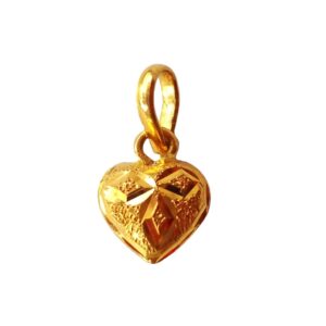 Solid 22K/18K/14K Fine Gold Certified Stamped Heart Shape Design Pendant In 22 Carat,18 Carat and 14 Carat Fine Gold