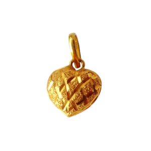 Solid 22K/18K/14K Fine Gold Certified Stamped Heart Shape Design Pendant In 22 Carat,18 Carat and 14 Carat Fine Gold
