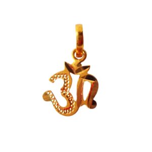 Solid 22K/18K/14K Fine Gold Certified Stamped OM Design Pendant In 22 Carat,18 Carat and 14 Carat Fine Gold