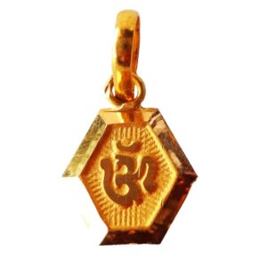 Solid 22K/18K/14K Fine Gold Certified Stamped OM Design Pendant In 22 Carat,18 Carat and 14 Carat Fine Gold