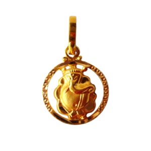 Solid 22K/18K/14K Fine Gold Certified Stamped Lord Ganesha Design Pendant In 22 Carat,18 Carat and 14 Carat Fine Gold