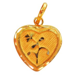 Solid 22K/18K/14K Fine Gold Certified Stamped Heart Shaped Design Pendant In 22 Carat,18 Carat and 14 Carat Fine Gold