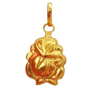 Solid 22K/18K/14K Fine Gold Certified Stamped Ganesha Design Pendant In 22 Carat,18 Carat and 14 Carat Fine Gold