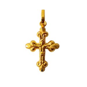 Solid 22K/18K/14K Fine Gold Certified Stamped Cross Design Pendant In 22 Carat,18 Carat and 14 Carat Fine Gold
