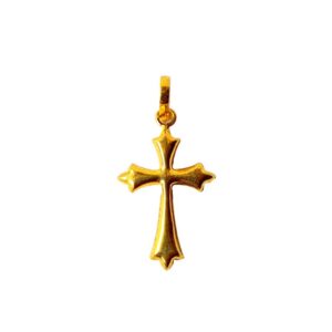 Solid 22K/18K/14K Fine Gold Certified Stamped Cross Design Pendant In 22 Carat,18 Carat and 14 Carat Fine Gold