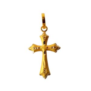 Solid 22K/18K/14K Fine Gold Certified Stamped Cross Design Pendant In 22 Carat,18 Carat and 14 Carat Fine Gold