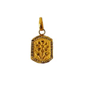 Solid 22K/18K/14K Fine Gold Certified Stamped Flower Carved Design Pendant In 22 Carat,18 Carat and 14 Carat Fine Gold