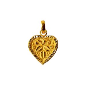 Solid 22K/18K/14K Fine Gold Certified Stamped Heart Shape Design Pendant In 22 Carat,18 Carat and 14 Carat Fine Gold