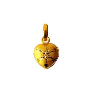 Solid 22K/18K/14K Fine Gold Certified Stamped Heart Shape Design Pendant In 22 Carat,18 Carat and 14 Carat Fine Gold