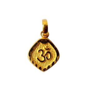 Solid 22K/18K/14K Fine Gold Certified Stamped Om Carved Design Pendant In 22 Carat,18 Carat and 14 Carat Fine Gold