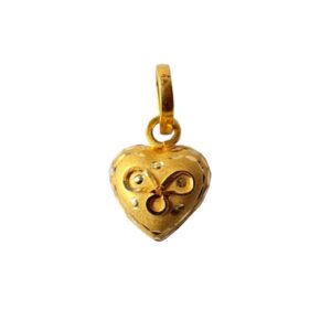 Solid 22K/18K/14K Fine Gold Certified Stamped Heart Shape Design Pendant In 22 Carat,18 Carat and 14 Carat Fine Gold