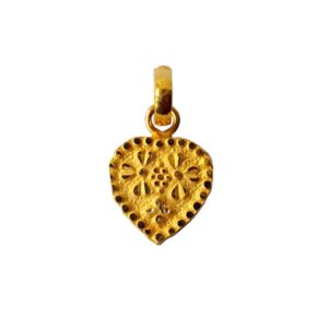 Solid 22K/18K/14K Fine Gold Certified Stamped Heart Shape Design Pendant In 22 Carat,18 Carat and 14 Carat Fine Gold