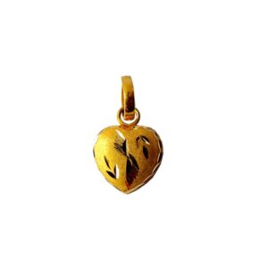 Solid 22K/18K/14K Fine Gold Certified Stamped Heart Shape Design Pendant In 22 Carat,18 Carat and 14 Carat Fine Gold