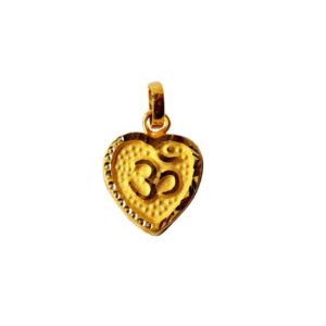 Solid 22K/18K/14K Fine Gold Certified Stamped Om Carved Design Pendant In 22 Carat,18 Carat and 14 Carat Fine Gold