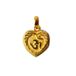 Solid 22K/18K/14K Fine Gold Certified Stamped Om Carved Design Pendant In 22 Carat,18 Carat and 14 Carat Fine Gold