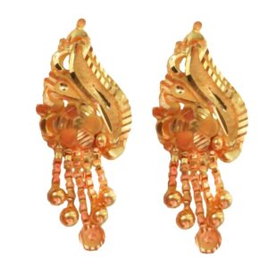 Solid 22K/18K/14K Fine Gold Certified Stamped Beautiful Carved Design Earring