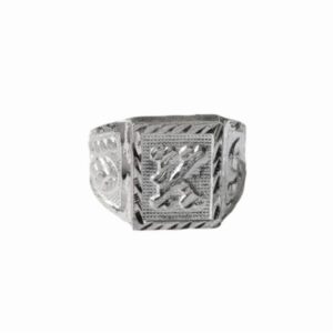 Solid Pure 925 Sterling Fine Silver Abstract Design Men's Ring Size-9.5