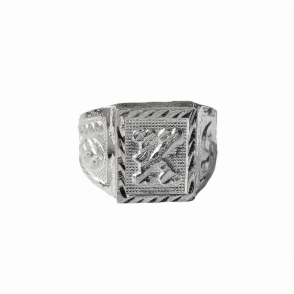Solid Pure 925 Sterling Fine Silver Abstract Design Men's Ring Size-9.5