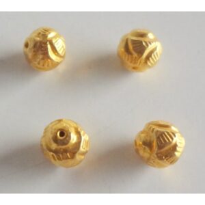 Solid 22K/18K Yellow Fine Gold 6 MM 24 Pieces Antique Round Beads
