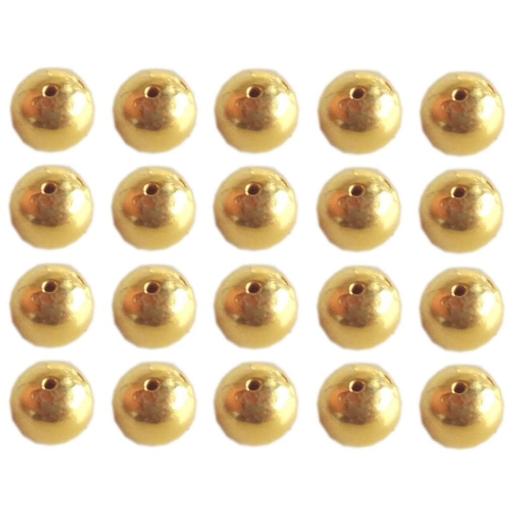 Solid 22K/18K Yellow Fine Gold 3.5 MM 25 Pieces Plain Round Beads