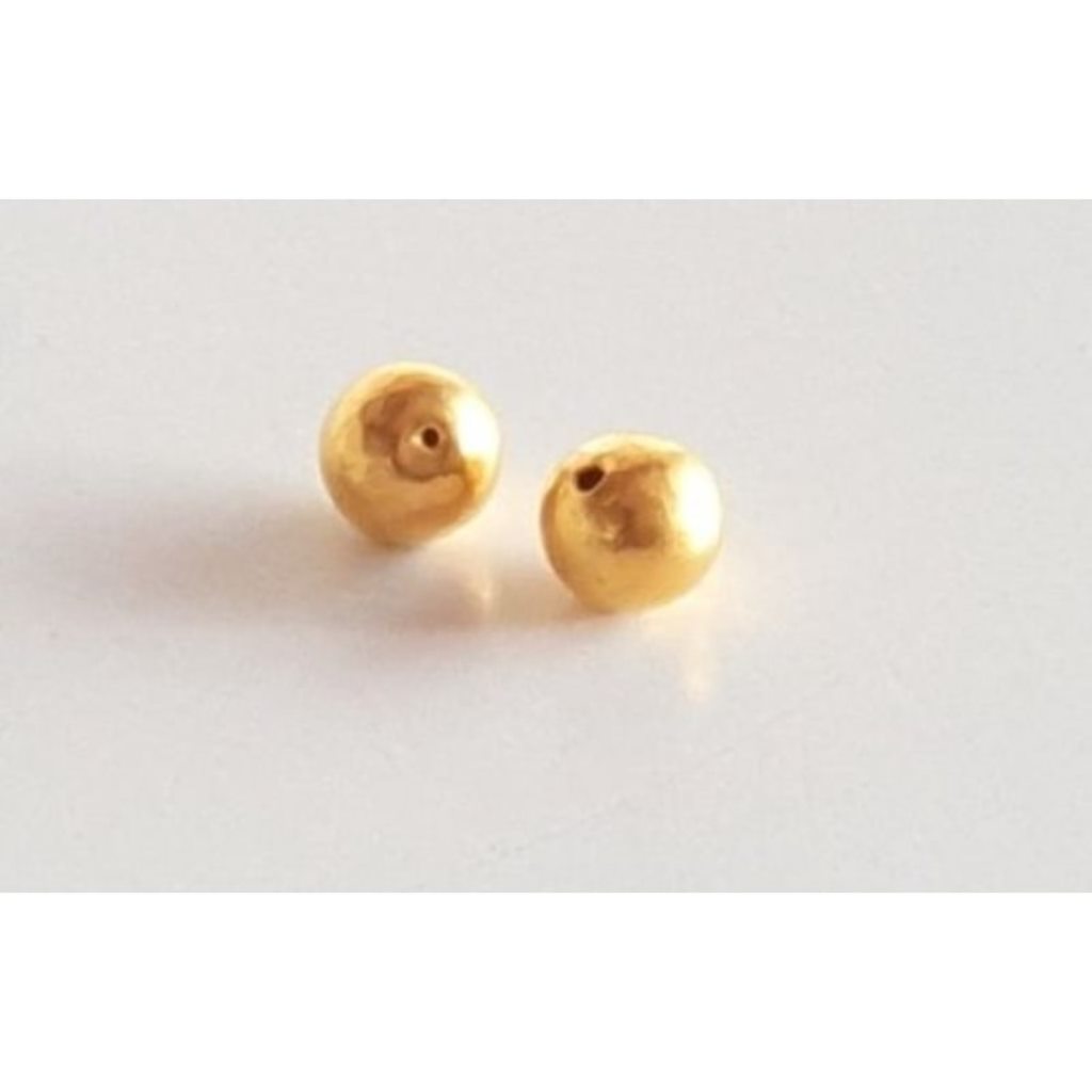 Solid 22K/18K Yellow Fine Gold 2.5 MM 40 Pieces Plain Round Beads