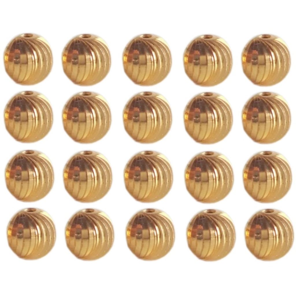 Solid 22K/18K Yellow Fine Gold 5 MM 8 Pieces Twisted Beads